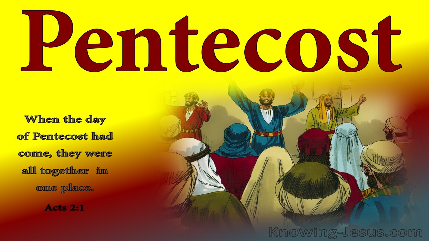 Acts 2:1 The Day Of Pentecost Had Fully Come (red)